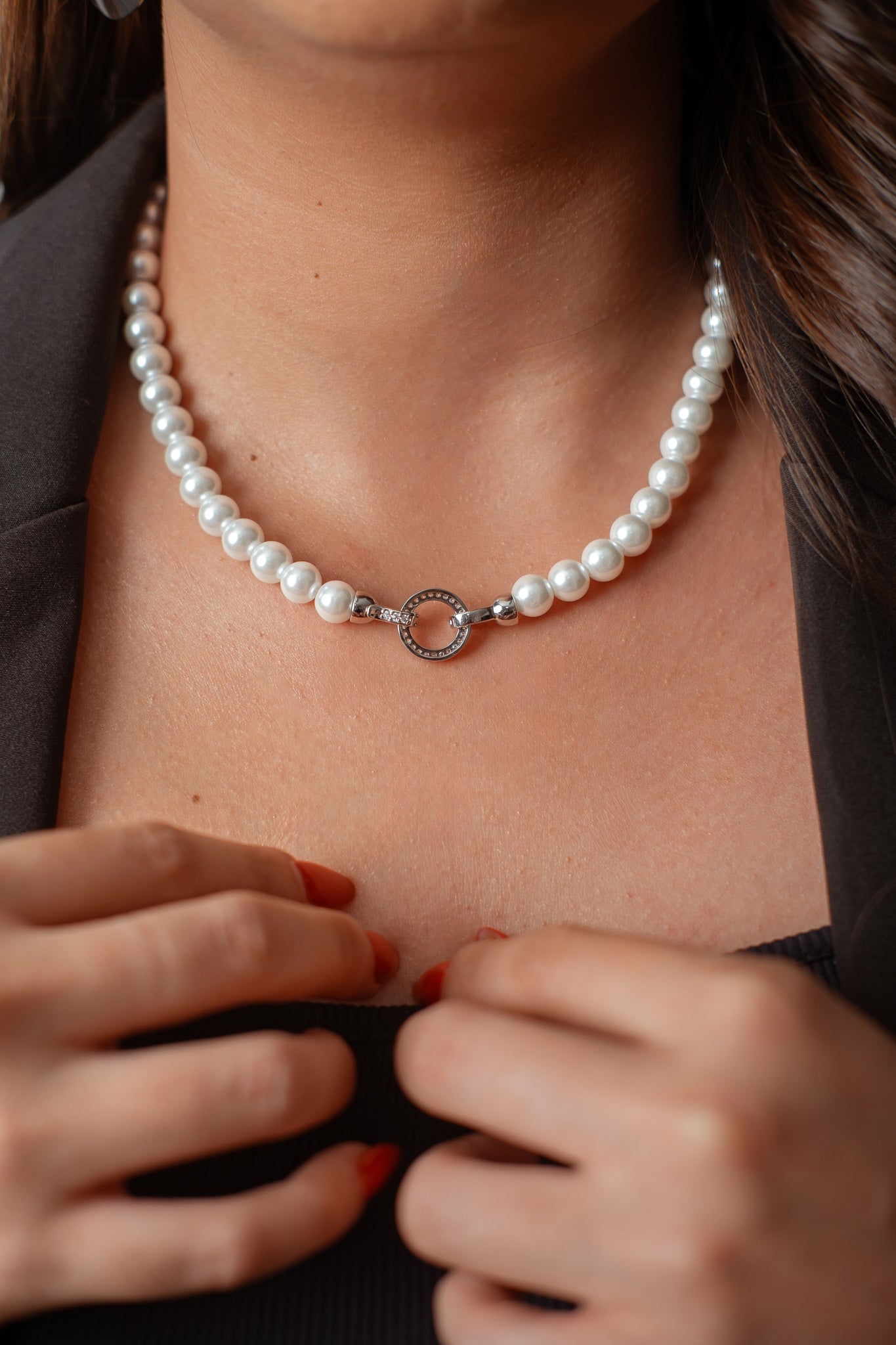 CHOCKER PÉROLA PRATA