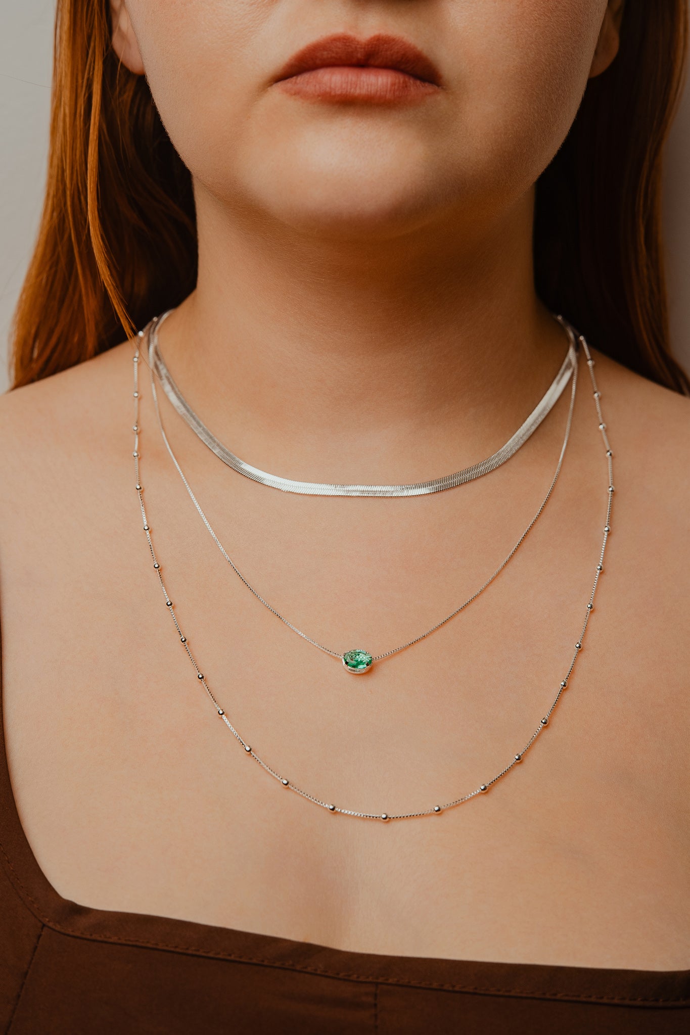 COLAR TRIPLO ESMERALDA