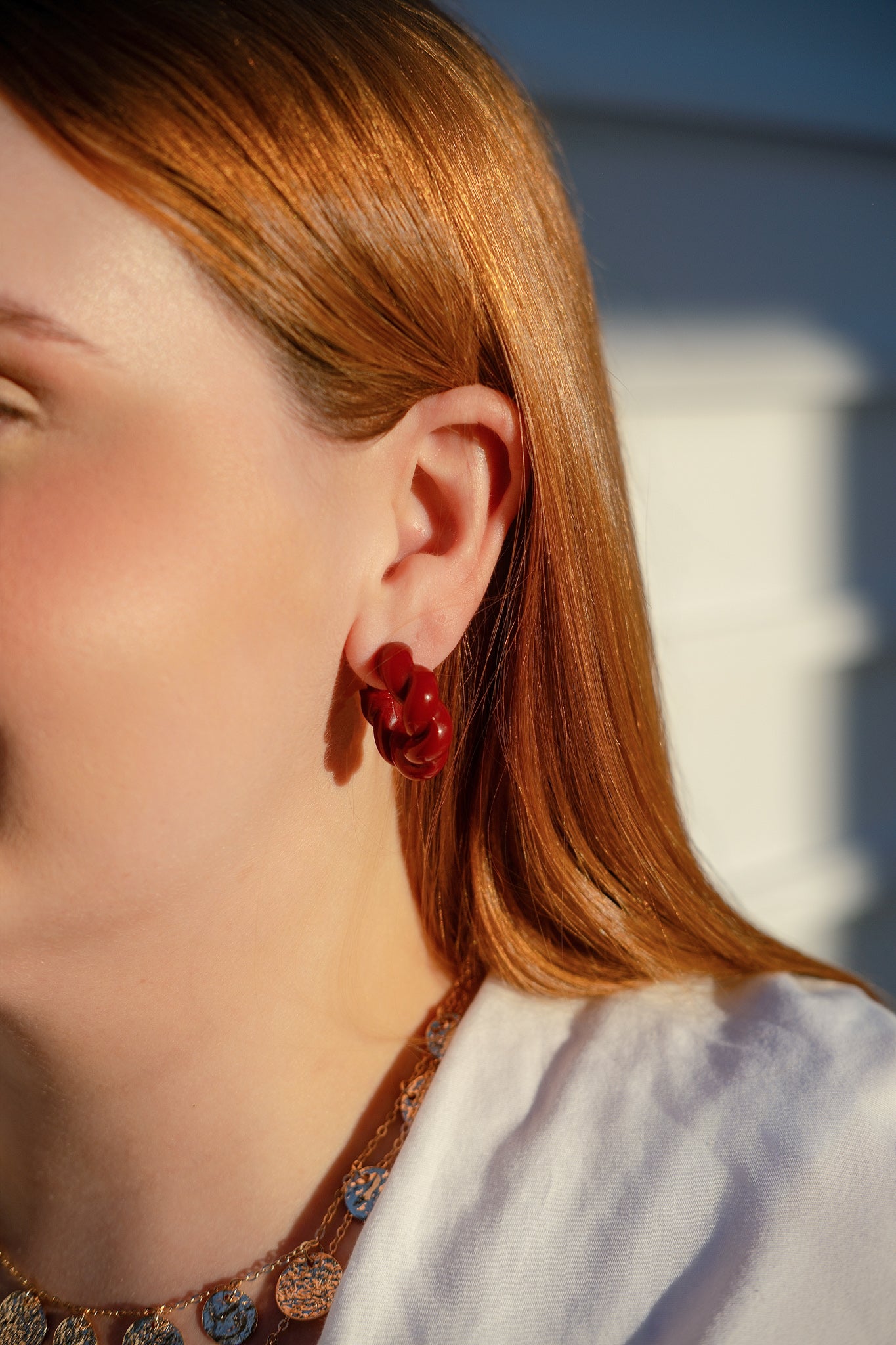 BRINCOS DE RESINA BORDÔ